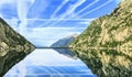 Mountains and lake sited in the Pirineos