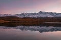 Mountains lake sunset reflection clouds autumn Royalty Free Stock Photo