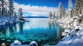 mountains lake tahoe winter Royalty Free Stock Photo