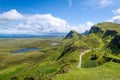 Mountains and lakes at Skye island most beautiful highland road Royalty Free Stock Photo