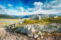 Mountains Landscape With Blue Sky In Norway. Travel In Scandinav
