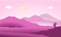 Mountains landscape flat design vector illuatration Royalty Free Stock Photo