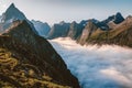 Mountains landscape in Norway aerial clouds view travel Sunmore Alps beautiful destinations scenery