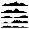 Mountains landscape silhouette set Royalty Free Stock Photo