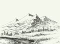 Mountains landscape sketch Royalty Free Stock Photo