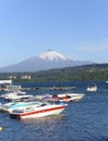 Mountains landscape sky water hills rock clouds volcano