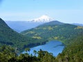 Mountains landscape sky water hills rock clouds volcano