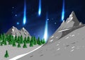 Mountains landscape, travel and adventure unbelievable, meteor f