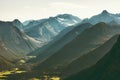 Mountains Landscape view from Romsdalseggen ridge Royalty Free Stock Photo