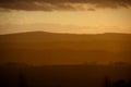 Mountains layers in sepia during sunset Royalty Free Stock Photo