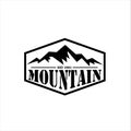 Mountains logo vector illustration. Outdoor adventure expedition, mountains silhouette shirt,
