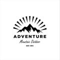 Mountains logo vector illustration. Outdoor adventure expedition, mountains silhouette shirt,