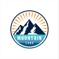 Mountains logo vector illustration. Outdoor adventure expedition, mountains silhouette shirt,