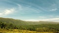 The mountains of the Markotkh ridge against the sky. Gelendzhik, North Caucasus, Russia