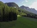 Mountains and meadows in a beautiful landscape in Austria Royalty Free Stock Photo