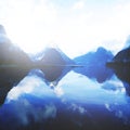 Mountains Milford Sound Travel New Zealand Concept Royalty Free Stock Photo