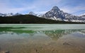 Mountains with Mount Chephren on Waterfowl Lake Royalty Free Stock Photo