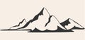Mountains .Mountain range silhouette isolated. Mountain illustration Royalty Free Stock Photo