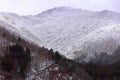 Mountains near village of Shirakawa-go located in Gifu Prefecture,