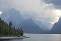 Mountains over Jackson Lake, Teton National Park, Wyoming. Royalty Free Stock Photo