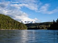 Mountains over Lower Stikine river in British Columbia, Canada