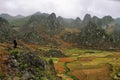 Mountains and paddies near Van in Ha Giang Royalty Free Stock Photo