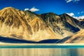 Mountains and Pangong tso (Lake), Leh, Ladakh, Jammu Kashmir, India Royalty Free Stock Photo