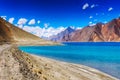 Mountains,Pangong tso (Lake),Leh,Ladakh,Jammu and Kashmir,India Royalty Free Stock Photo