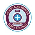 Mountains patrol round label
