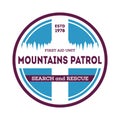 Mountains patrol, search and rescue label