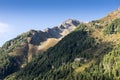 Mountains and peaks landscape. KÃÂ¼htai glacier, natural environment. Hiking in the Stubai Alps. Sellrain valley, Tirol, Austria Royalty Free Stock Photo