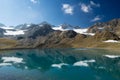 Mountains and peaks landscape. Stubaier Gletscher covered with glaciers and snow, natural environment. Royalty Free Stock Photo