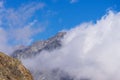 Mountains and peaks landscape. Stubaier Gletscher covered with glaciers and snow, natural environment. Royalty Free Stock Photo