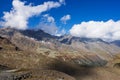 Mountains and peaks landscape. Stubaier Gletscher covered with glaciers and snow, natural environment. Royalty Free Stock Photo