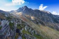 Mountains and peaks landscape. Stubaier Gletscher covered with glaciers and snow, natural environment. Royalty Free Stock Photo