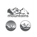 Mountains Peaks on White Background