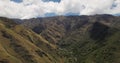 Aerial view of some mountains in Peru.