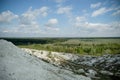 Mountains of phosphoric acid production waste from chemical plant. Futuristic