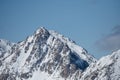 Mountains in the Pyrenees from the Grandvalira ski resort in Andorra Royalty Free Stock Photo