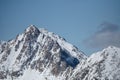 Mountains in the Pyrenees from the Grandvalira ski resort in Andorra Royalty Free Stock Photo