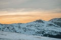 Mountains in the Pyrenees from the Grandvalira ski resort in Andorra Royalty Free Stock Photo