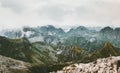 Mountains range peaks Landscape aerial view