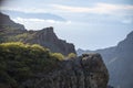 Mountains range in Rural de Teno park near isolated village Masca on Tenerife and La Gomera island on background, Canary islands, Royalty Free Stock Photo