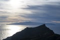 Mountains range in Rural de Teno park near isolated village Masca on Tenerife and La Gomera island on background, Canary islands, Royalty Free Stock Photo