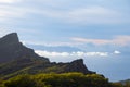 Mountains range in Rural de Teno park near isolated village Masca on Tenerife and La Gomera island on background, Canary islands, Royalty Free Stock Photo