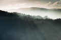 Mountains and rays of light Royalty Free Stock Photo