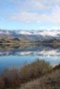 Mountains reflected in Lake Dunstan New Zealand Royalty Free Stock Photo