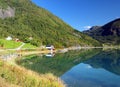 Mountains Reflecting In The Calm Water Of The Dalsfjord Near Skjolden Royalty Free Stock Photo