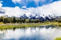 Mountains reflecting in Grand Teton National Park Royalty Free Stock Photo