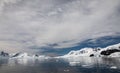 Mountains and reflections in Paradise Harbour, Antarctica